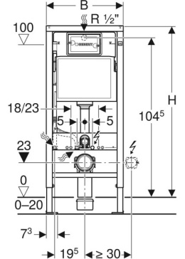 Geberit zestaw stelażowy Duofix Basic Delta25 Selnova Compact 118.341.21.2