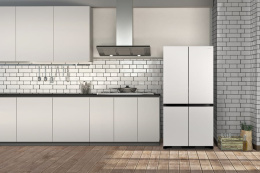 Hitachi Chłodziarko-zamrażarka FRENCH 4 DOOR, 90x184cm, białe szkło, zamrażarka na dole, DeLuxe (MGW) R-WB640VRU0X-1