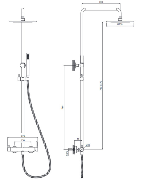 OMNIRES Y SYSTEM PRYSZNICOWY NATYNKOWY GRAFIT Y1244MGR