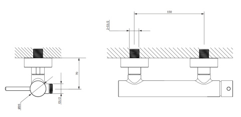 Omnires Y Bateria prysznicowa kolor nikiel Y1240NI