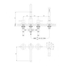 Omnires Y Bateria wannowo-natryskowa 4-otworowa kolor biały mat Y1232WM