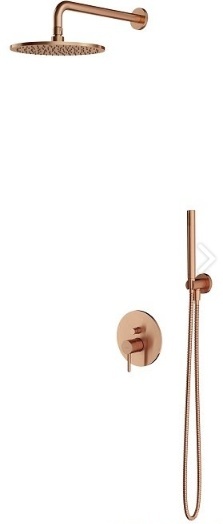 Omnires Y zestaw prysznicowy podtynkowy z deszczownicą miedź szczotkowana SYSY35CPB