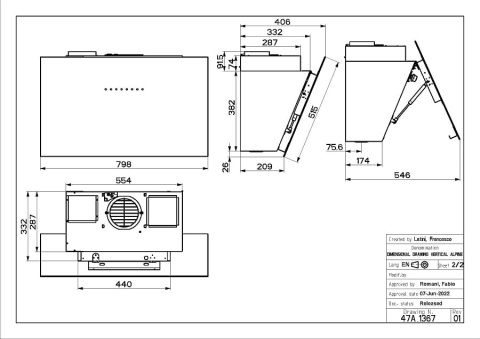 Faber Studio Okap AIR HUB VERTICAL BK 80 Przyścienny czarne szkło 330.0676.814 Faber Studio Okap AIR HUB VERTICAL BK 80 Przyścienny czarne szkło 330.0676.814