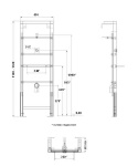 ROCA STELAŻ DO PISUARU Z DOPŁYWEM Z TYŁU WYSOKOŚĆ 118-138 CM A890074100