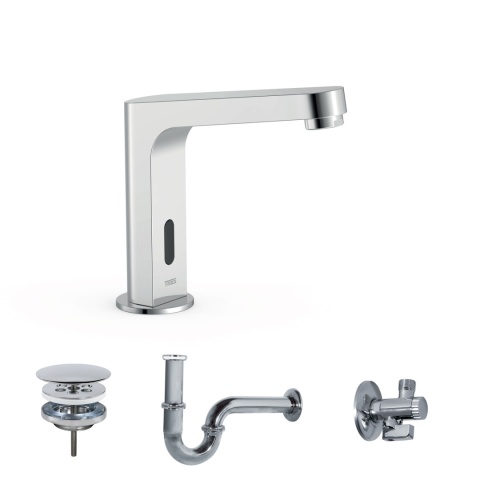 TRES ELECTRONIC ZESTAW BATERII ELEKTRONICZNEJ 1-DROŻNEJ UMYWALKOWEJ CHROM 39210397