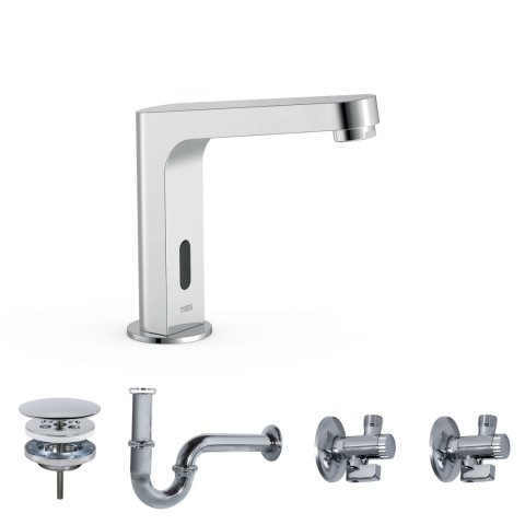 TRES ELECTRONIC ZESTAW BATERII ELEKTRONICZNEJ Z SYSTEMEM WSTĘPNEGO MIESZANIA DO UMYWALKI CHROM 39210399