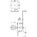 Z kodem LATO -7% !!! Tres B-System zestaw prysznicowy podtynkowy termostatyczny z deszczownicą chrom 30725406
