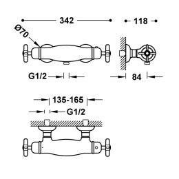 Tres Clasic bateria natryskowa termostatyczna chrom 24216409