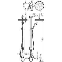 Z kodem LATO -7% !!! Tres Clasic komplet natryskowy z baterią wannową termostatyczną chrom 24219801