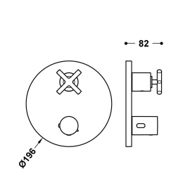 Tres Mont Blanc bateria wannowo-prysznicowa podtynkowa termostatyczna chrom 28325001