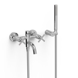 Z kodem LATO -7% !!! Tres Mont Blanc bateria wannowo-prysznicowa ścienna chrom 28317601