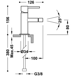 Tres Study Exclusive bateria bidetowa chrom 262.120.01.D