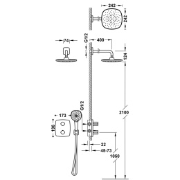 Tres Therm-Box zestaw prysznicowy podtynkowy termostatyczny z deszczownicą chrom 21725004