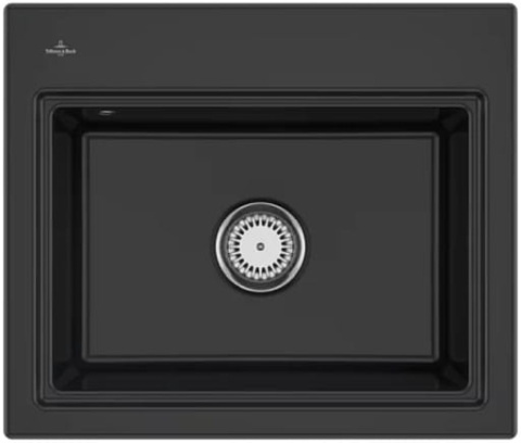 Villeroy & Boch Zlewozmywak SUBWAY Style 60S MAN. pure black PREMIUMLINE, ociekacz aluminium VB-3366 01 R7 Villeroy & Boch Zlewozmywak SUBWAY Style 60S MAN. pure black PREMIUMLINE, ociekacz aluminium VB-3366 01 R7