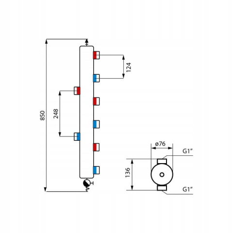AFRISO Sprzęgło-rozdzielacz BLH 890 , 8x G1", 2x GW G1/2" 9089010 AFRISO Sprzęgło-rozdzielacz BLH 890 , 8x G1", 2x GW G1/2" 9089010