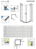 Radaway Almatea KDD kabina prysznicowa 90x90 cm kwadratowa chrom/szkło przezroczyste 32152-01-01N