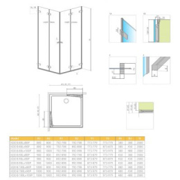 Radaway Arta KDD B drzwi prysznicowe 90 cm lewe do kabiny narożnej chrom+/szkło przezroczyste 386161-03-01L