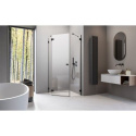 Radaway Essenza Pro Black PTJ kabina prysznicowa 90x100 cm lewa czarny mat/szkło przezroczyste 10100000-54-01L/10100700-01-01
