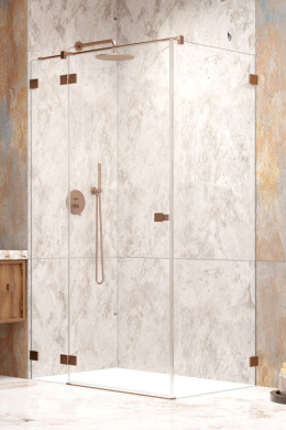 Radaway Essenza Pro Brushed Copper KDJ drzwi prysznicowe 80 cm uchylne miedź szczotkowany/szkło przezroczyste 10097080-93-01L