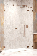 Radaway Essenza Pro Brushed Copper KDJ drzwi prysznicowe 90 cm lewe miedź szczotkowana/szkło przezroczyste 10097090-93-01L