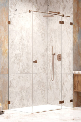 Radaway Essenza Pro Brushed Copper KDJ drzwi prysznicowe 90 cm lewe miedź szczotkowana/szkło przezroczyste 10097090-93-01L