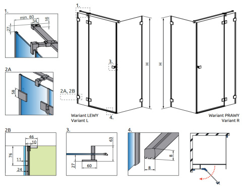 Radaway Essenza Pro Brushed Gold KDJ drzwi prysznicowe 120 cm prawe złoty szczotkowany/szkło przezroczyste 10097120-99-01R