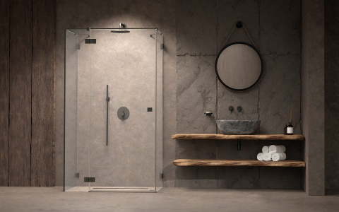 Radaway Essenza Pro Brushed Gunmetal KDJ+S drzwi prysznicowe 100 cm lewe gunmetal szczotkowa/szkło przezroczyste 10097310-92-01L