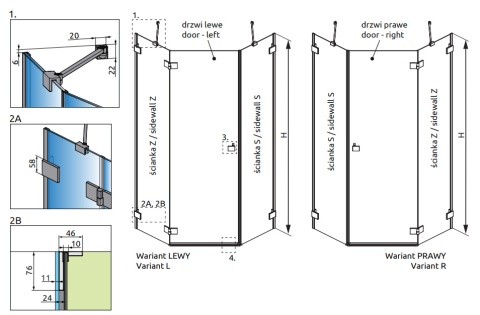 Radaway Essenza Pro Brushed Gunmetal PTJ drzwi prysznicowe prawe gunmetal szczotkowany/szkło przezroczyste 10100000-92-01R