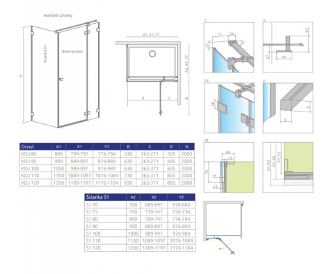 Radaway Essenza Pro White KDJ drzwi prysznicowe 90 cm prawe biały mat/szkło przezroczyste 10097090-04-01R