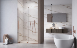 Radaway Furo SL Brushed Copper DWJ drzwi pryszni 110 cm prawe miedź szczotkowana/złoty przezroczy 10307572-93-01R/10110530-01-01