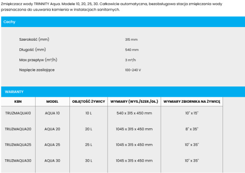 TRINNITY AQUA 10 ZMIĘKCZACZ WODY TRUZMAQUA10 TRINNITY AQUA 10 ZMIĘKCZACZ WODY TRUZMAQUA10