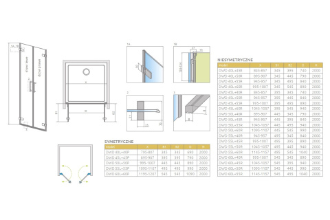 Radaway Arta DWD drzwi wnękowe 60 cm prawe chrom+/szkło przezroczyste 386034-03-01R Radaway Arta DWD drzwi wnękowe 60 cm prawe chrom+/szkło przezroczyste 386034-03-01R