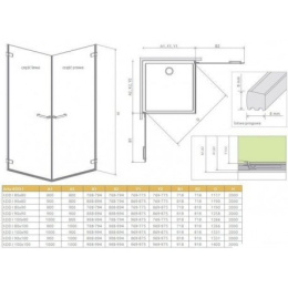 Radaway Arta KDD I drzwi prysznicowe 90 cm lewe do kabiny narożnej chrom+/szkło przezroczyste 386061-03-01L