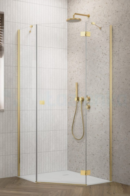 Radaway Essenza 8 Gold PTJ drzwi prysznicowe 59,7 cm uchylne złoty połysk/szkło przezroczyste 10490000-09-01R