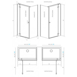 Radaway Essenza 8 KDJ drzwi prysznicowe 90 cm uchylne lewe chrom połysk/szkło przezroczyste 10480612-01-01L/10470237-01-01L