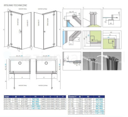 Radaway Essenza Brushed Copper KDJ drzwi prysznicowe 100 cm uchylne miedź szczotkowany/szkło przezroczyste 1385040-93-01R