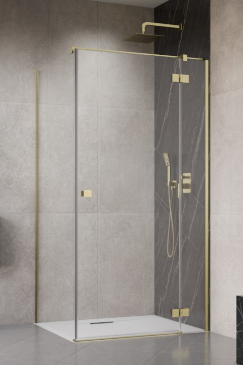 Radaway Essenza Brushed Gold KDJ drzwi prysznicowe 110 cm uchylne złoty szczotkowany/szkło przezroczyste 1385041-99-01R