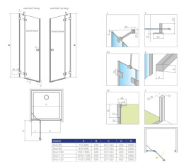 Radaway Essenza Pro Black DWJ drzwi prysznicowe 100 cm lewe czarny mat/szkło przezroczyste 10099100-54-01L