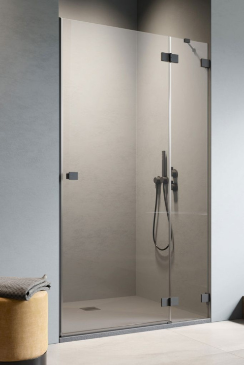 Radaway Essenza Pro Black DWJ drzwi prysznicowe 120 cm wnękowe lewe czarny mat/szkło przezroczyste 10099120-54-01L