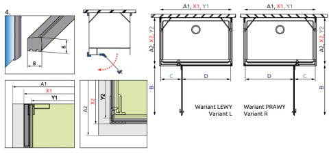 Radaway Essenza Pro Black KDJ+S drzwi prysznicowe 100 cm prawe czarny mat/szkło przezroczyste 10097310-54-01R