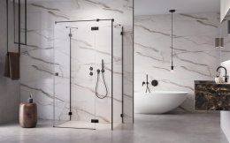 Radaway Essenza Pro Black KDJ+S drzwi prysznicowe 90 cm prawe czarny mat/szkło przezroczyste 10097390-54-01R