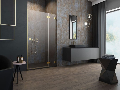 Radaway Essenza Pro Brushed Copper DWJ drzwi prysznicowe 100 cm wnękowe prawe miedź szczotkowa/szkło przezroczy 10099100-93-01R