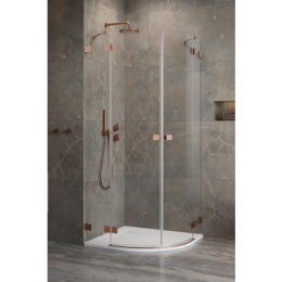 Radaway Essenza Pro Brushed Copper PDD kabina prysznicowa część lewa 90x90 cm półokrągła 10095090-93-01L