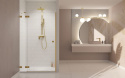 Radaway Essenza Pro Brushed Gold DWJ drzwi prysznicowe 100 cm wnękowe lewe złoty szczotkowany/szkło przezroczy 10099100-99-01L