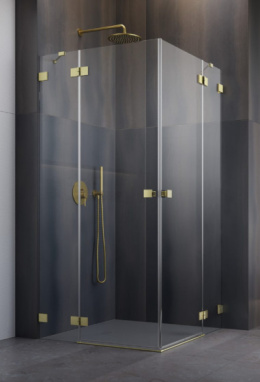 Radaway Essenza Pro Brushed Gold KDD kabina prysznicowa część lewa 100x100 cm kwadratowa 10096100-99-01L