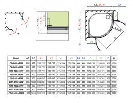 Radaway Essenza Pro Brushed Gold KDD kabina prysznicowa część lewa 90x90 cm kwadratowa 10096090-99-01L
