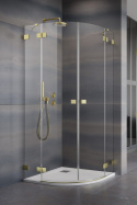 Radaway Essenza Pro Brushed Gold PDD kabina prysznicowa część lewa 80x80 cm półokrągła 10095080-99-01L
