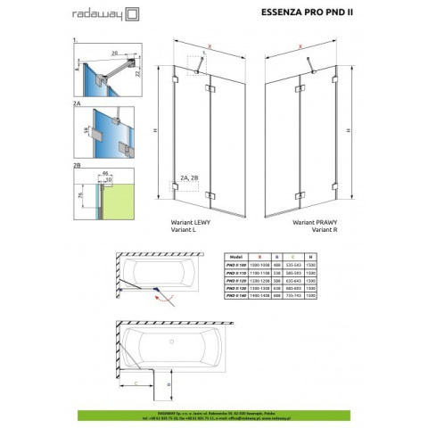 Radaway Essenza Pro Gold PND II parawan nawannowy 140 cm prawy złoty/szkło przezroczyste 10102140-09-01R Radaway Essenza Pro Gold PND II parawan nawannowy 140 cm prawy złoty/szkło przezroczyste 10102140-09-01R
