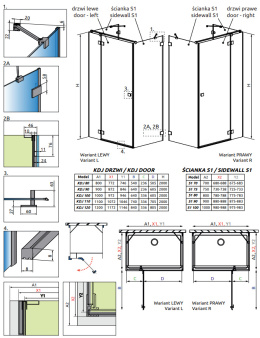 Radaway Essenza Pro KDJ+S drzwi prysznicowe 120 cm lewe chrom połysk/szkło przezroczyste 10097312-01-01L