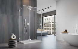 Radaway Essenza Pro White KDJ+S drzwi prysznicowe 80 cm lewe biały mat/szkło przezroczyste 10097380-04-01L